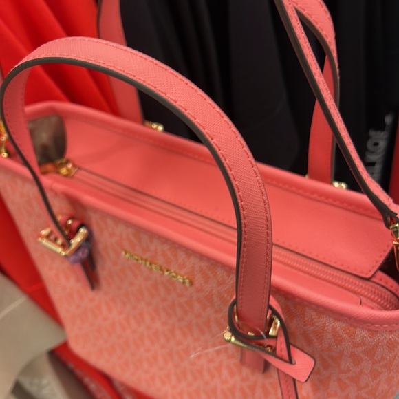 Michael Kors Jet Set Travel XS Carryall Tote Top Zip Tote Grapefruit - Picture 14 of 16